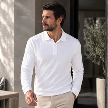 Tricou Polo mânecă lungă pentru bărbați - MALFINI - Alb
