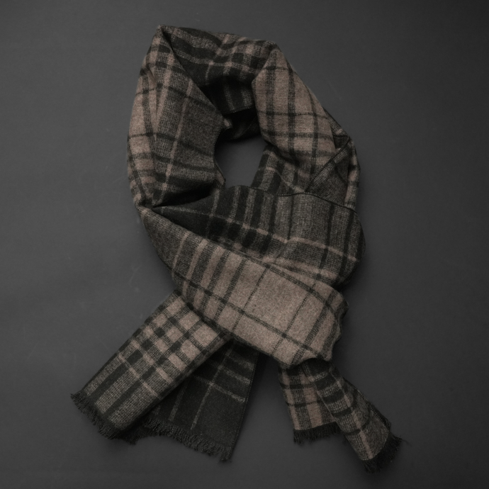 Eșarfă elegantă - Infinity - Maro cu negru