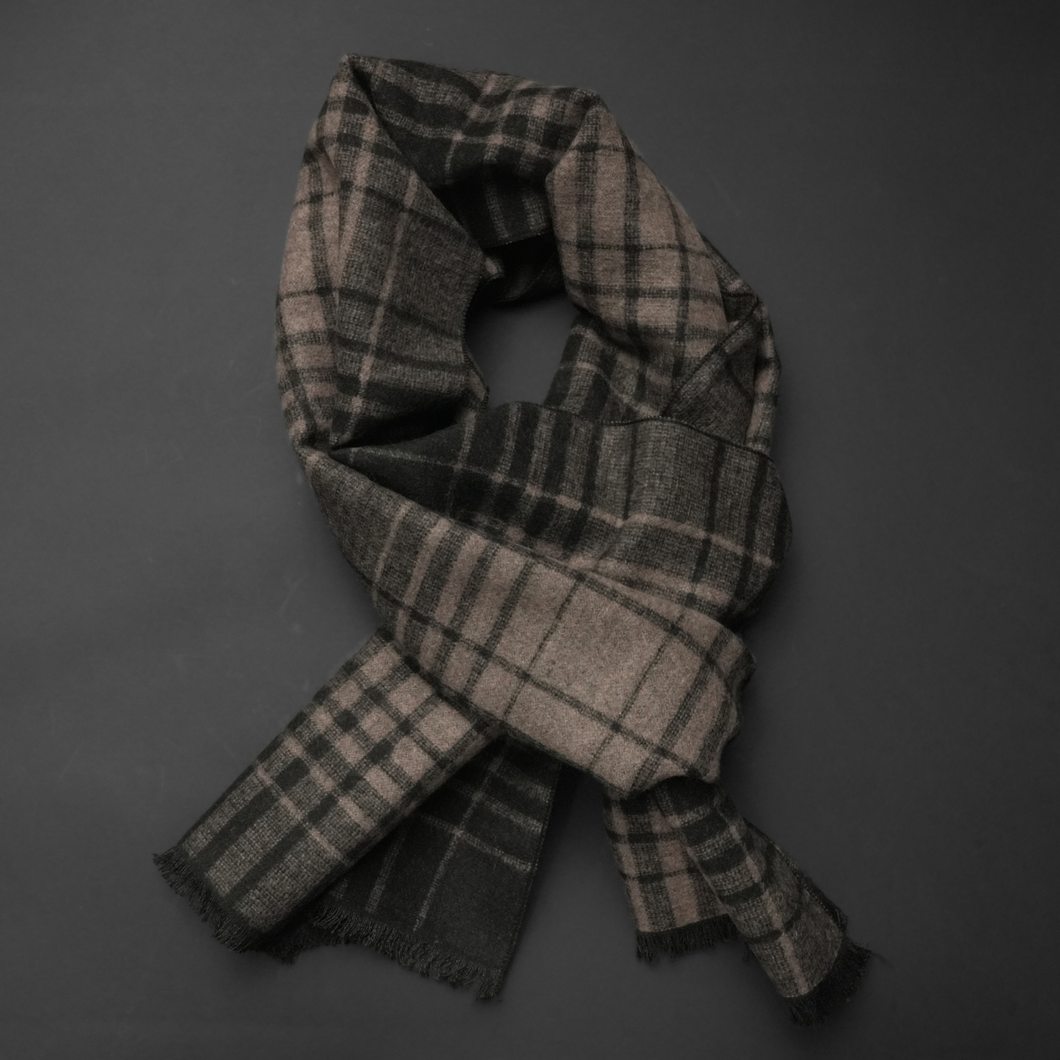 Eșarfă elegantă - Infinity - Maro cu negru