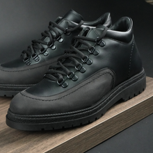 Ghete din piele naturală - EXPLORER - Negru