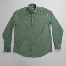Cămașă din raiat fin - ZENMAN RoyalTOUCH™ - Corduroy EDITION - Verde Salvie