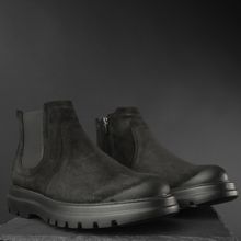 Ghete piele naturală - York - Negru Velur