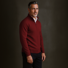 Pulover bărbătesc Premium Zip-UP - Roșu Imperial