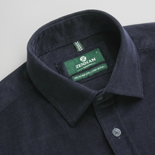 Cămașă din raiat fin - ZENMAN RoyalTOUCH™ - Corduroy EDITION - Bleumarin Imperial