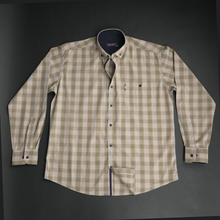 Cămașă pentru bărbați - Como - Bej cu verde