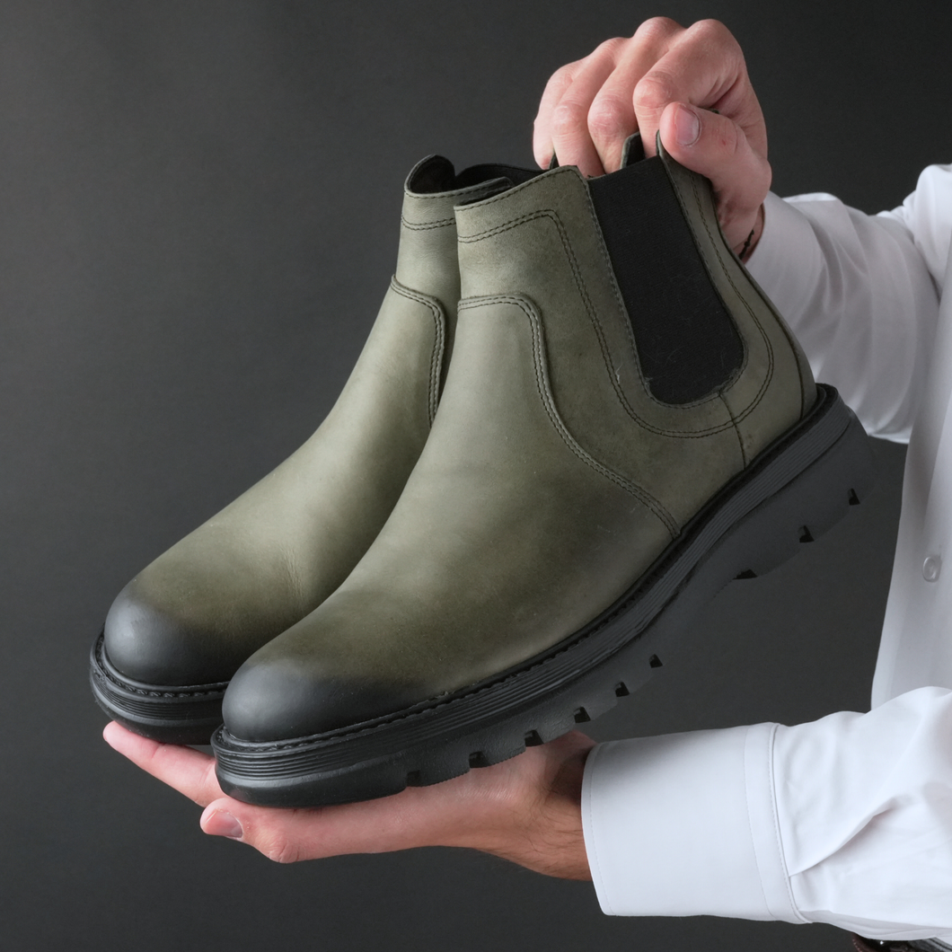 Ghete piele naturală - York - Verde