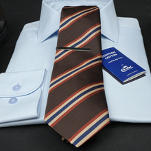 a close up of a tie and a shirt