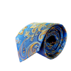 Cravată Grazzie Filipeti - Albastru, bleumarin și muștar - Model Paisley