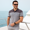 Tricou Polo pentru bărbați - Ares - MALIBU - Maro cu gri