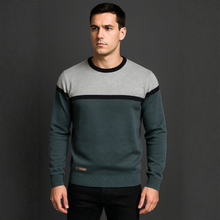 Pulover pentru bărbați - NORTON+ - Gri cu verde și negru