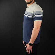 Tricou Polo pentru bărbați - Ares - CLASS - Grej cu bleumarin și gri