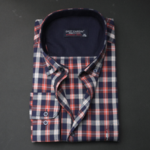 Cămașă bărbătească - Eduard - Portocaliu cu bleumarin și bej