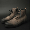 Ghete vintage din piele naturală velur - Gary - Bej - WAX Effect