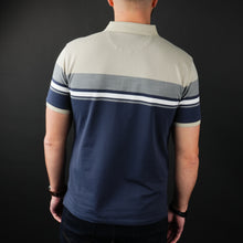 Tricou Polo pentru bărbați - Ares - CLASS - Grej cu bleumarin și gri