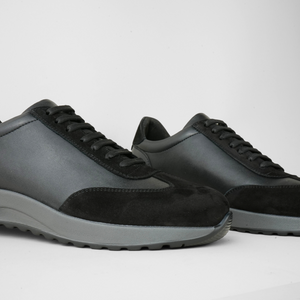 Pantofi bărbătești din piele - Prestige+ - Negru cu gri