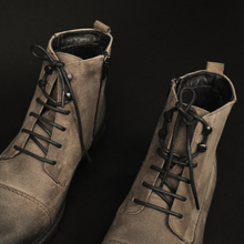Ghete vintage din piele naturală velur - Gary - Bej - WAX Effect