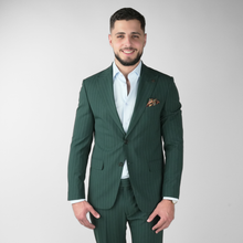 Costum bărbătesc - Sartoria - Bellagio STRIPE - Verde Smarald