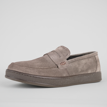 Pantofi bărbătești din piele - DeVille - Taupe - Velur