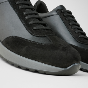 Pantofi bărbătești din piele - Prestige+ - Negru cu gri