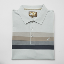 Tricou Polo pentru bărbați - ARES - CAPRI - Grej cu maro și bleumarin