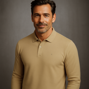 Tricou cu mânecă lungă pentru bărbați - Ares - Urban POLO - Bej