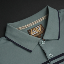 Tricou cu mânecă lungă pentru bărbați - Ares - Urban STRIPE - Verde pal cu alb