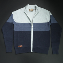 Pulover cu fermoar Ares - ATLAS - Gri cu albastru și bleumarin