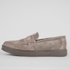 Pantofi bărbătești din piele - DeVille - Taupe - Velur