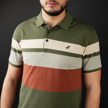 Tricou Polo pentru bărbați - Ares - ROCCO - Kaki cu bej