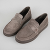 Pantofi bărbătești din piele - DeVille - Taupe - Velur