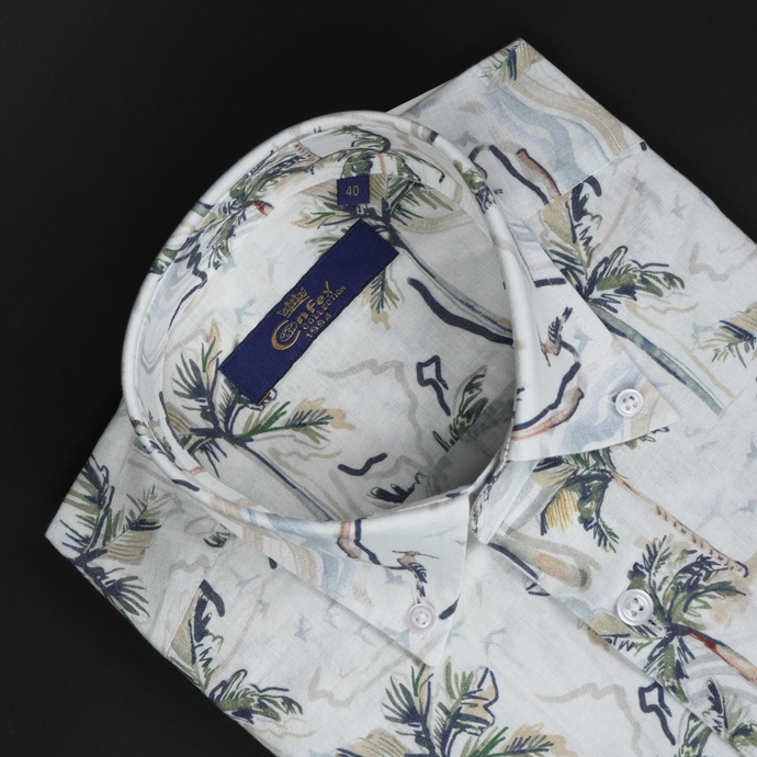 Cămașă Confex din in - BRACCIANO - Model floral - M3