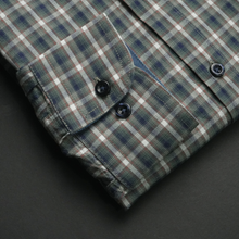 Cămașă pentru bărbați - Brescia - Verde cu bleumarin și cărămiziu