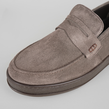 Pantofi bărbătești din piele - DeVille - Taupe - Velur