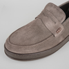 Pantofi bărbătești din piele - DeVille - Taupe - Velur