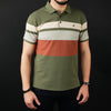 Tricou Polo pentru bărbați - Ares - ROCCO - Kaki cu bej