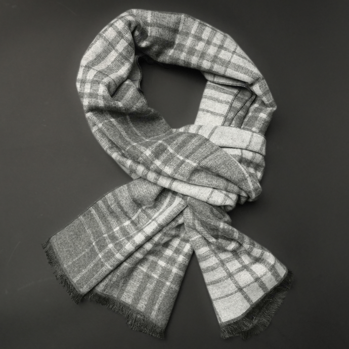 Eșarfă elegantă - Infinity - Gri deschis cu gri închis