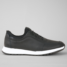 Pantofi bărbătești din piele - ASTRO - Wax EFFECT - Negru