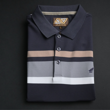 Tricou cu mânecă lungă pentru bărbați - Ares - Urban STRIPE - Bleumarin cu gri