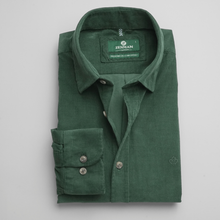Cămașă din raiat fin - ZENMAN RoyalTOUCH™ - Corduroy EDITION - Verde Smarald