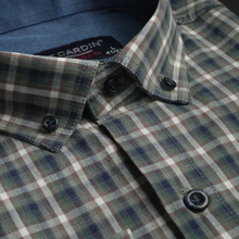 Cămașă pentru bărbați - Brescia - Verde cu bleumarin și cărămiziu