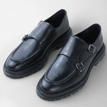 Pantofi bărbătești din piele - Double Monk ARMY - Negru