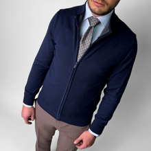 Pulover bărbătesc Premium Zip-UP - Bleumarin