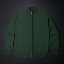 Pulover bărbătesc Premium Zip-UP - Verde crud