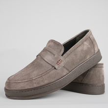 Pantofi bărbătești din piele - DeVille - Taupe - Velur