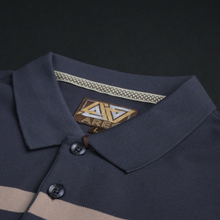 Tricou cu mânecă lungă pentru bărbați - Ares - Urban STRIPE - Bleumarin cu gri