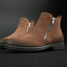 Ghete piele naturală - Zanetti - Maro Cognac Velur