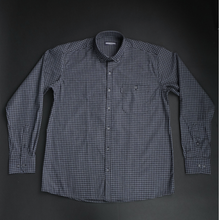 Cămașă groasă pentru bărbați - Modena - Negru cu bleu