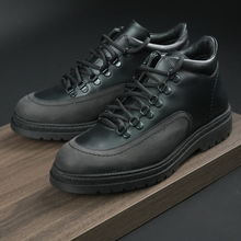 Ghete din piele naturală - EXPLORER - Negru