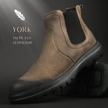 Ghete piele naturală - York - Bej Velur