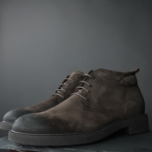 Ghete piele naturală velur  - Tucson - Maro WAX EFFECT